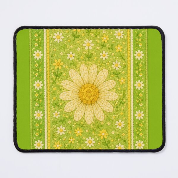 Item preview, green Cottage Daisy rug- Meadow Hill Inspired Floral designed and sold by Christina Lumenara.