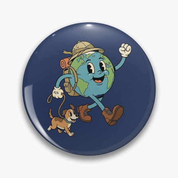 Item preview, Retro Earth Explorer Walking Dog Adventure designed and sold by d247.