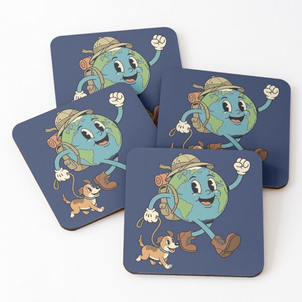 Item preview, Retro Earth Explorer Walking Dog Adventure designed and sold by d247.