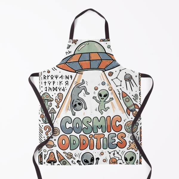 Item preview, Retro Cosmic Oddities – 70s Psychedelic Alien Doodle Art designed and sold by HornbillDesign.