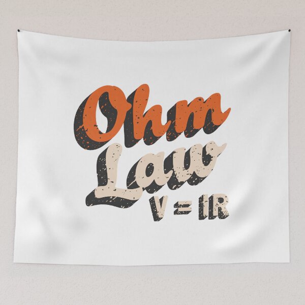 Item preview, Ohm Law V=IR Retro Electrical Engineering Typography Design designed and sold by ArcticFoxStudio.