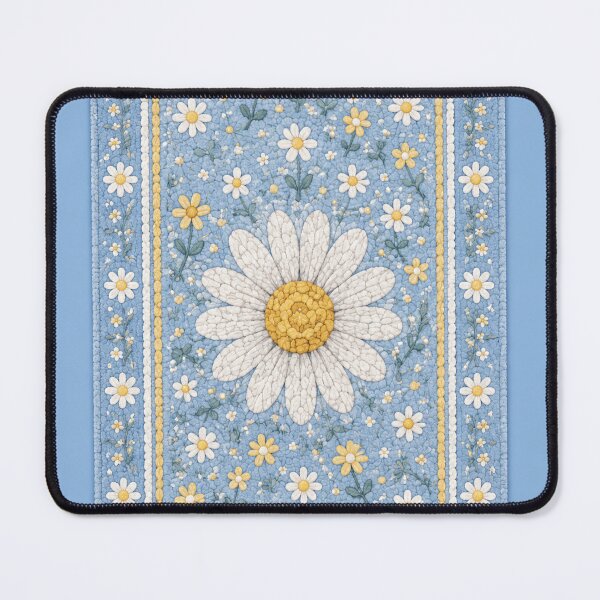 Item preview, Blue Cottage Daisy rug- Meadow Hill Inspired Floral designed and sold by Christina Lumenara.