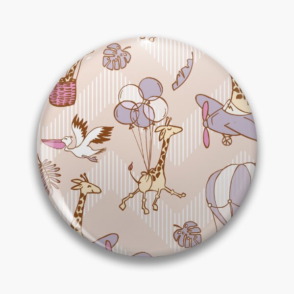 Item preview, Flying Jungle Safari Chevron pastel pink designed and sold by kobyakov.