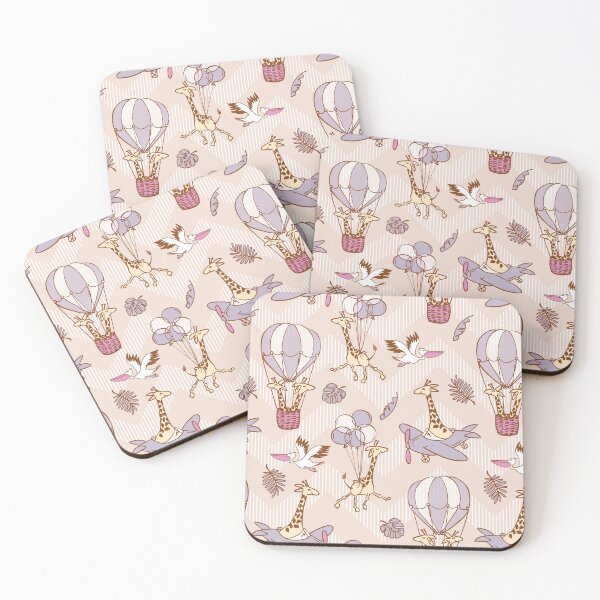 Item preview, Flying Jungle Safari Chevron pastel pink designed and sold by kobyakov.