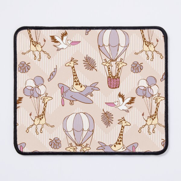 Item preview, Flying Jungle Safari Chevron pastel pink designed and sold by kobyakov.