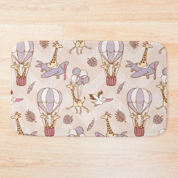Item preview, Flying Jungle Safari Chevron pastel pink designed and sold by kobyakov.