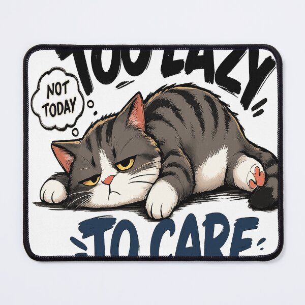 Item preview, Too Lazy to Care – Funny Lazy Cat designed and sold by Dusk & Dawn Apparel.