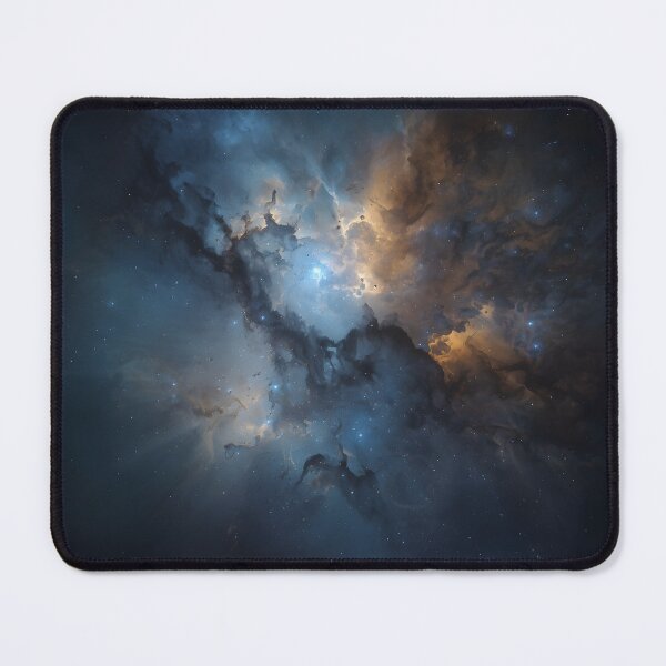 Item preview, Blue Gold Nebula Cosmic Clouds designed and sold by MAWOdesign.