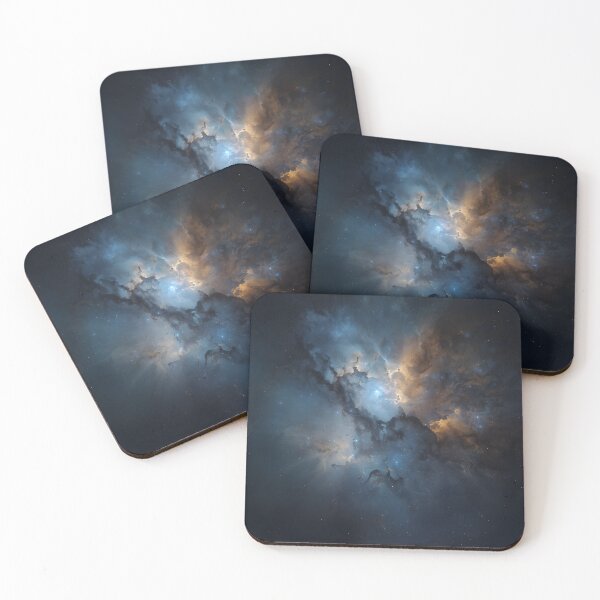 Item preview, Blue Gold Nebula Cosmic Clouds designed and sold by MAWOdesign.
