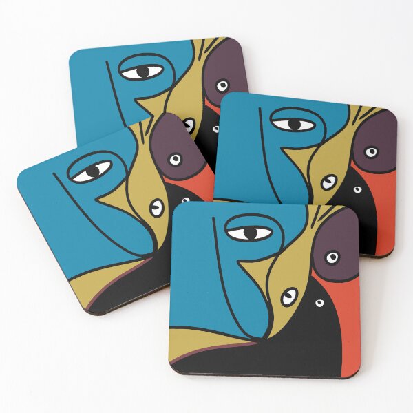 Item preview, Abstract Faces in Blue, Yellow, and Red designed and sold by SahmatArt.