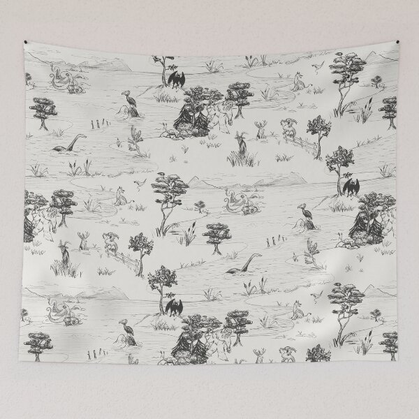 Item preview, cryptid toile - dark coal and soft gray designed and sold by kobyakov.