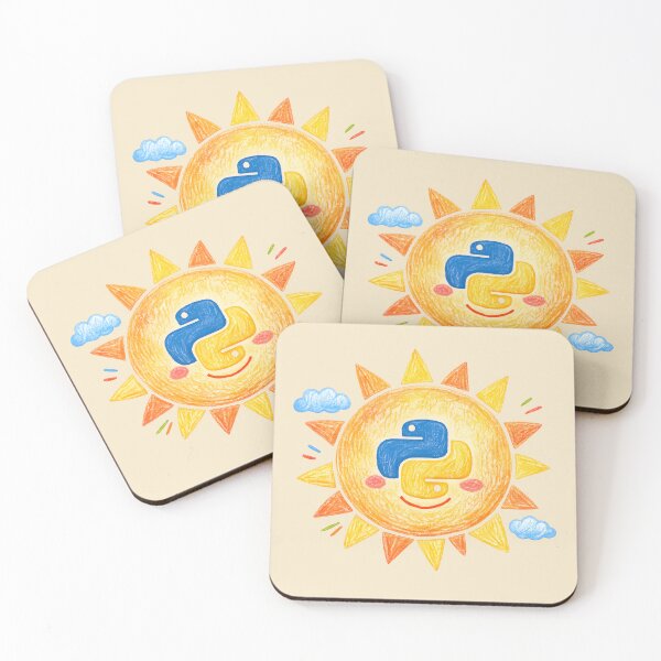 Item preview, Python Sun – Cute Hand Drawn Coding Illustration designed and sold by Nerd Romance Café.