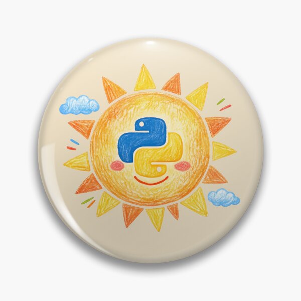 Item preview, Python Sun – Cute Hand Drawn Coding Illustration designed and sold by Nerd Romance Café.
