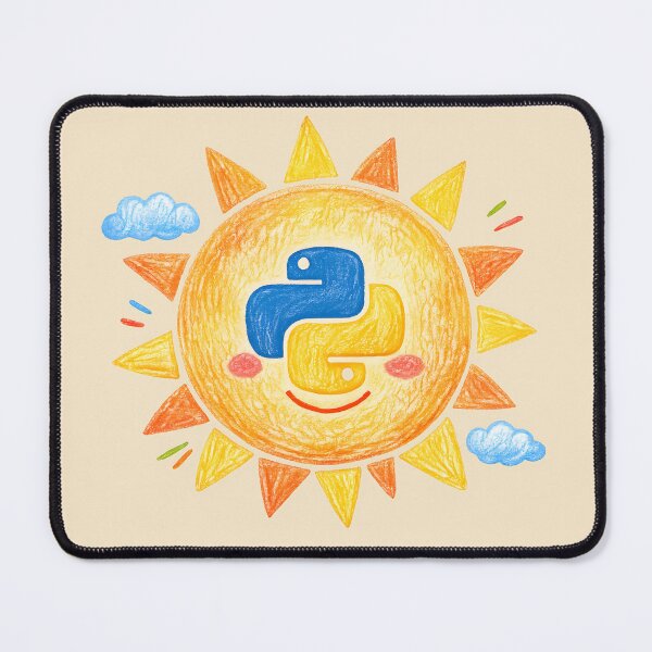 Item preview, Python Sun – Cute Hand Drawn Coding Illustration designed and sold by Nerd Romance Café.