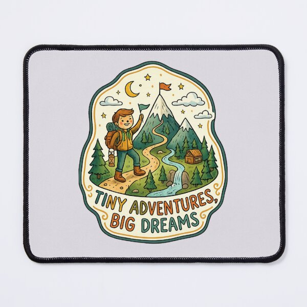 Item preview, Tiny Adventures Big Dreams Kids Hiking Adventure PNG | Cute Camping Mountain Illustration designed and sold by arifali786.