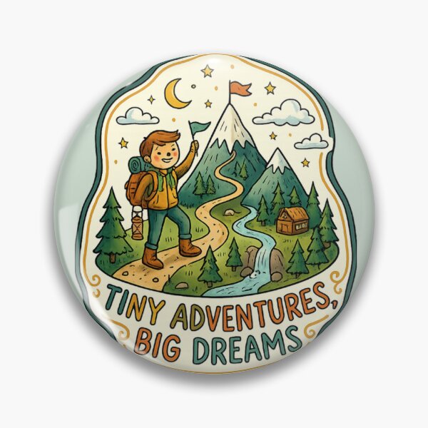Item preview, Tiny Adventures Big Dreams Kids Hiking Adventure PNG | Cute Camping Mountain Illustration designed and sold by arifali786.