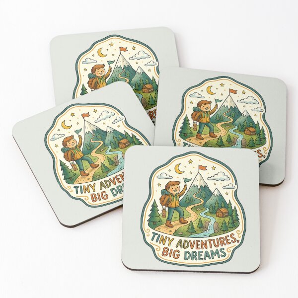 Item preview, Tiny Adventures Big Dreams Kids Hiking Adventure PNG | Cute Camping Mountain Illustration designed and sold by arifali786.
