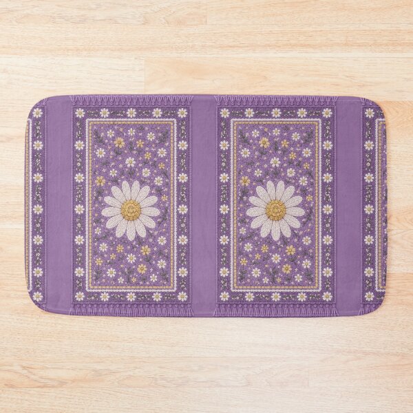 Item preview, Purple Daisy rug- Meadow Hill Inspired Floral designed and sold by Christina Lumenara.