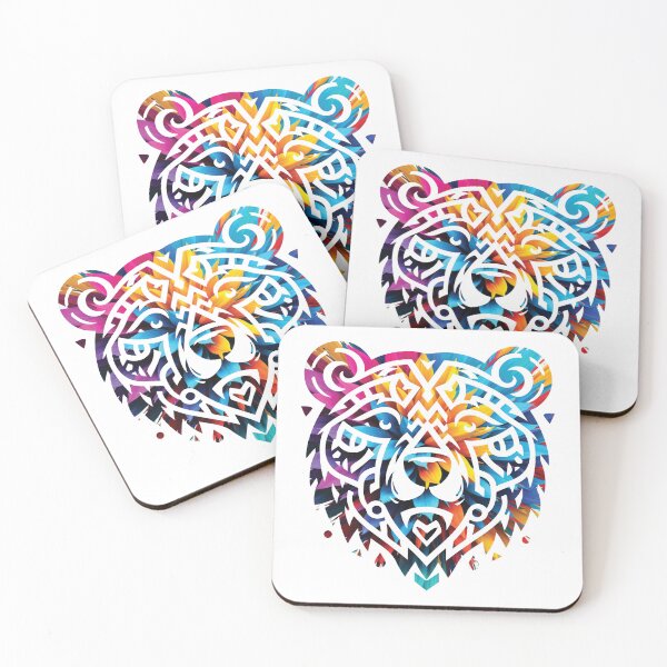 Item preview, Vibrant Geometric Bear Spirit Animal Mandala designed and sold by Osmose-Studio ⭐⭐⭐⭐⭐.