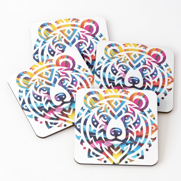 Item preview, Colorful Tribal Grizzly Bear Spirit Totem designed and sold by Osmose-Studio ⭐⭐⭐⭐⭐.