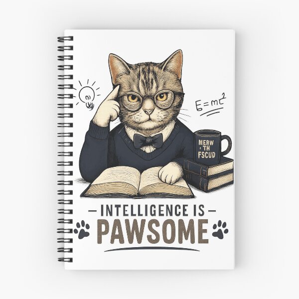 Item preview, Intelligence Is Pawsome – Smart Cat designed and sold by Dusk & Dawn Apparel.