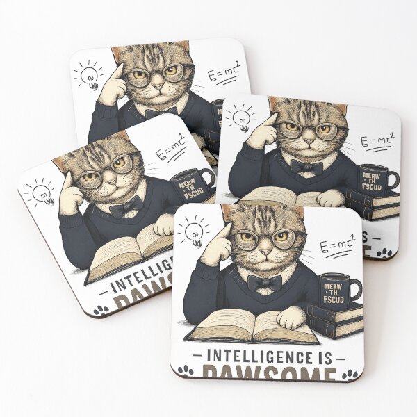 Item preview, Intelligence Is Pawsome – Smart Cat designed and sold by Dusk & Dawn Apparel.