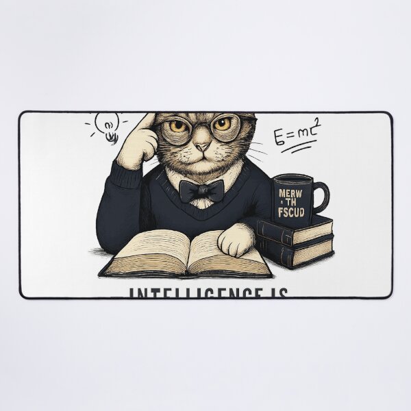 Item preview, Intelligence Is Pawsome – Smart Cat designed and sold by Dusk & Dawn Apparel.