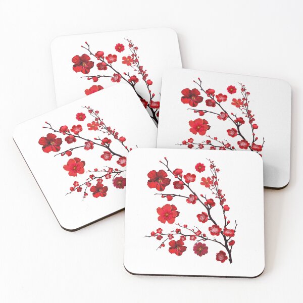 Item preview, Petite Red Floral Branches on white designed and sold by Sage2026.