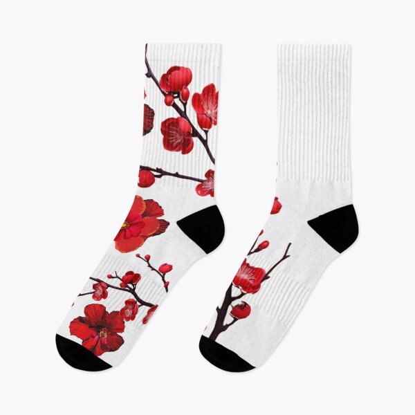 Item preview, Petite Red Floral Branches on white designed and sold by Sage2026.