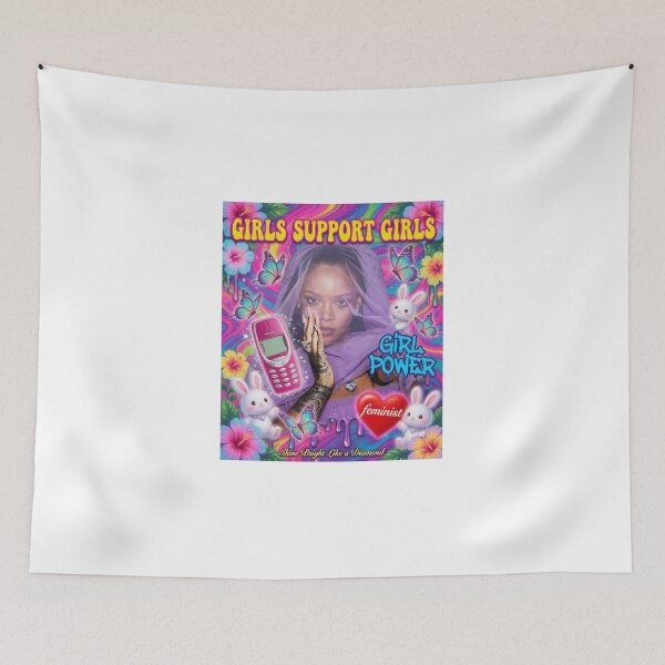 Item preview, Rihanna Girls Support Girls Y2K Collage designed and sold by y2kponyclub.