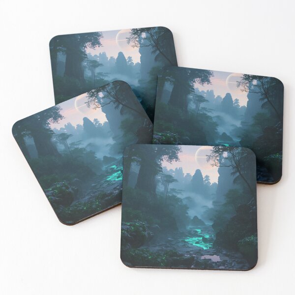 Item preview, Photorealistic Alien Rainforest Basin Fantasy Landscape designed and sold by Luminous Wilds.
