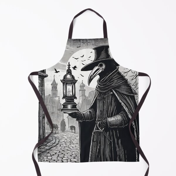 Item preview, Plague Doctor Vintage Lantern Medieval Steampunk Woodcut designed and sold by DarkOriginArts.