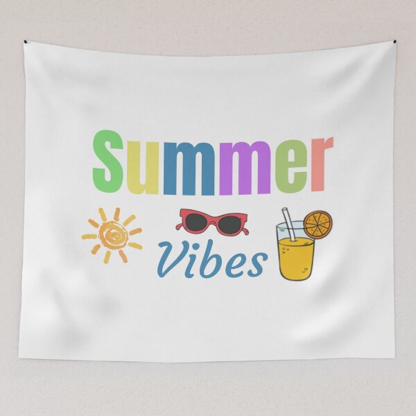 Item preview, Summer Vibes Colorful Vacation Typography Design designed and sold by PixelParinda.