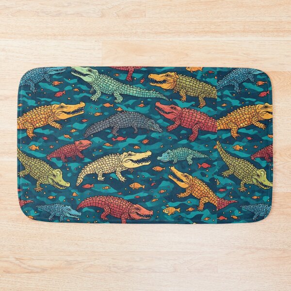 Item preview, Whimsical Crocodile Swamp Wildlife Art designed and sold by dcohea.