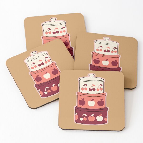 Item preview, Cute Vintage Enamel Cooking Pots - Cherry Apple Cottagecore Sticker designed and sold by AliAltinelArt.