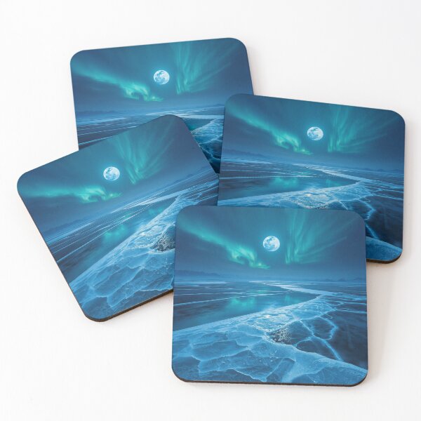 Item preview, Frozen Moonlit Alien Ocean Fantasy Landscape designed and sold by Luminous Wilds.