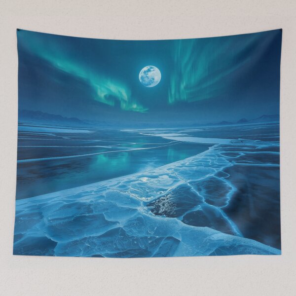 Item preview, Frozen Moonlit Alien Ocean Fantasy Landscape designed and sold by Luminous Wilds.
