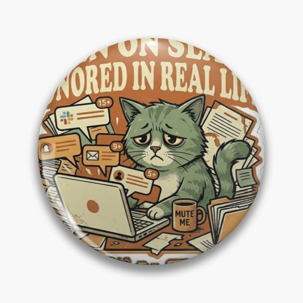 Item preview, Seen On Slack Ignored In Real Life – Funny Introvert Office Meme designed and sold by Dada-arts.