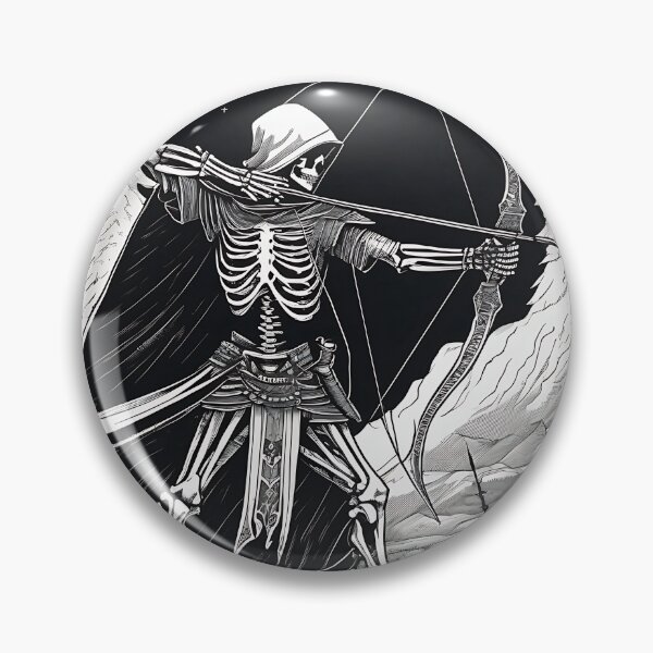 Item preview, Skeleton Archer Undead Huntsman Bow Woodcut Tarot designed and sold by DarkOriginArts.
