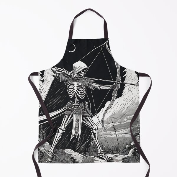 Item preview, Skeleton Archer Undead Huntsman Bow Woodcut Tarot designed and sold by DarkOriginArts.