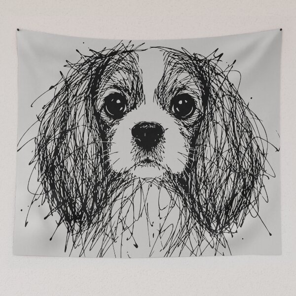 Item preview, Cavalier Scribble Portrait designed and sold by Kaurisdigital.