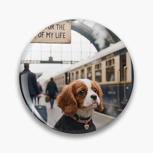 Item preview, Waiting For The Love Of My Life - Cute Dog at Train Station designed and sold by studiohadiya.