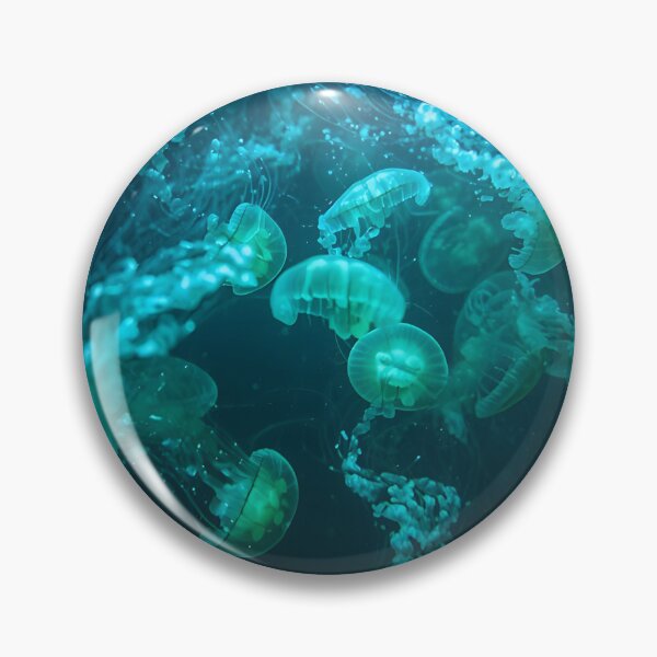 Item preview, Bioluminescent Jellyfish Swarm Deep Ocean designed and sold by MAWOdesign.