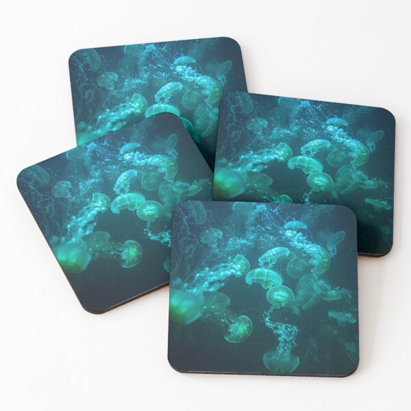 Item preview, Bioluminescent Jellyfish Swarm Deep Ocean designed and sold by MAWOdesign.