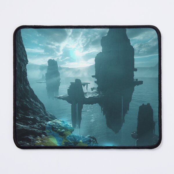 Item preview, Floating Cliff Archipelago Sci-Fi Fantasy Landscape designed and sold by Luminous Wilds.