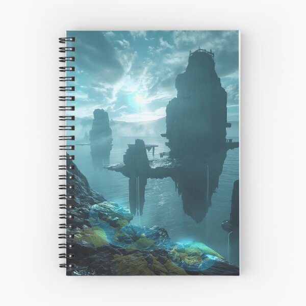 Item preview, Floating Cliff Archipelago Sci-Fi Fantasy Landscape designed and sold by Luminous Wilds.