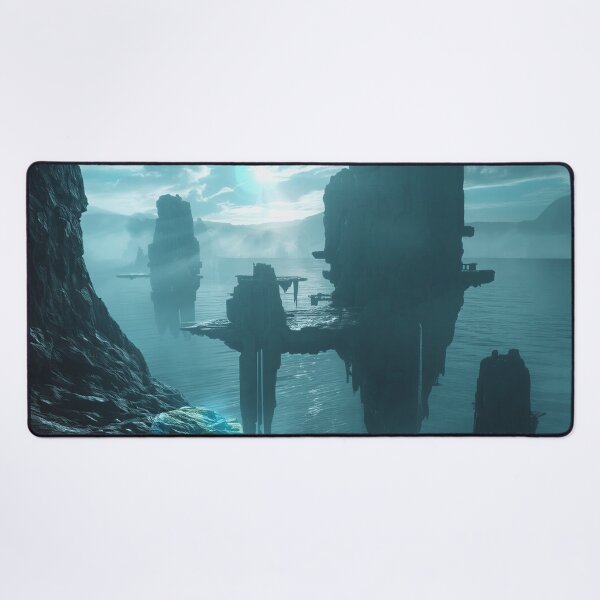 Item preview, Floating Cliff Archipelago Sci-Fi Fantasy Landscape designed and sold by Luminous Wilds.