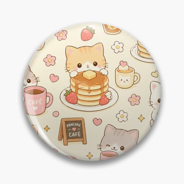 Item preview, Cozy Kitty Pancake Coffee Kawaii Pattern designed and sold by Soft Berry Studio.