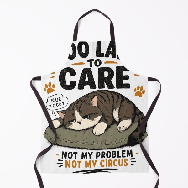 Item preview, Too Lazy to Care – Funny Lazy Cat designed and sold by Dusk & Dawn Apparel.