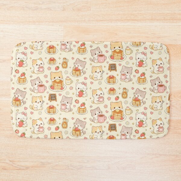 Item preview, Cozy Kitty Pancake Coffee Kawaii Pattern designed and sold by Soft Berry Studio.